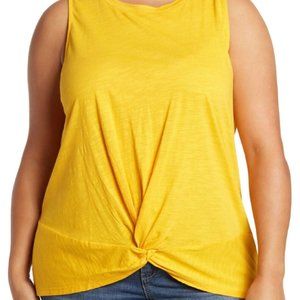Sanctuary Kayla Twist Hem Tank Top Sorbet Gold Women's size 1X MSRP $49 NEW